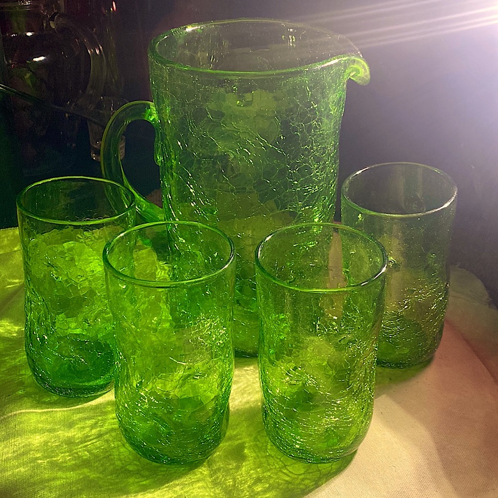 Blenko crackle glass